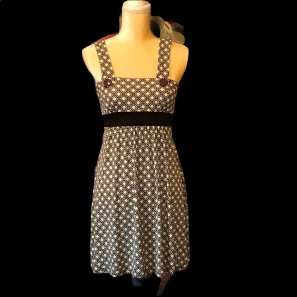 Romantic Academia Geometric Dress Above the knee Green